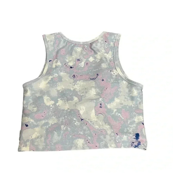 Wildfox Sweat Twisted Long Crop Top Marble Blue Pastel Pink Blue Womens Size XL - Picture 5 of 11